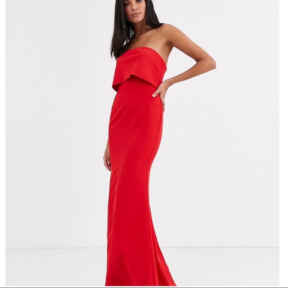 NAVY fishtail maxi dress (not red!)